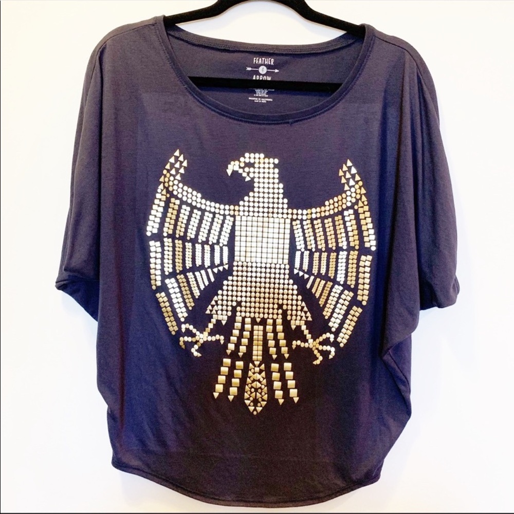 Feather 4 Arrow | Oversize Eagle Boho Top | Small